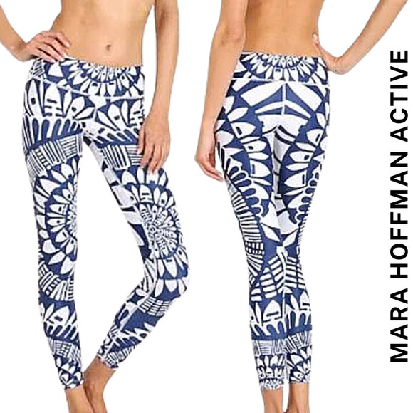 Mara Hoffman Active Peacefield Floral Print Cropped Capri Activewear Bot… - Picture 1 of 11